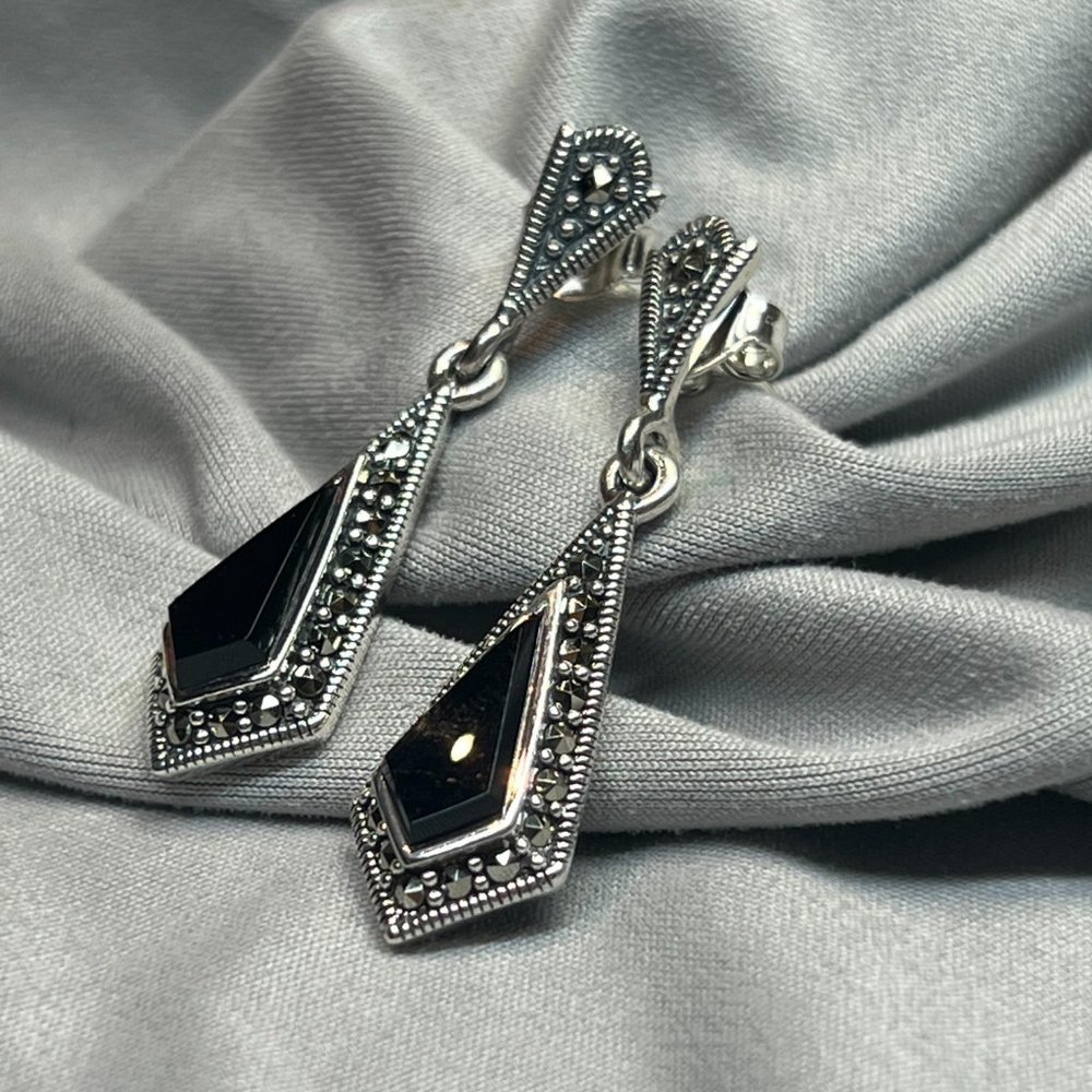 **SOLD***Sterling Silver Drop Kite Earrings Dangle Earrings for Women 925 Silver - Picture 7 of 10